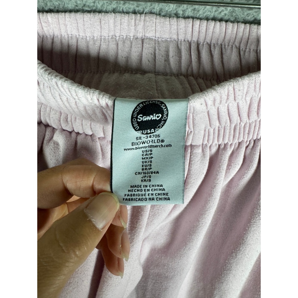 Sanrio Hello‎ Kitty and Friends Pink Wide Leg Sweatpants Small Bioworld Kawaii - Picture 6 of 9